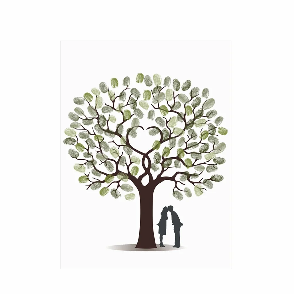 Wedding Souvenir - Wedding Fingerprint Tree Canvas Wall Art