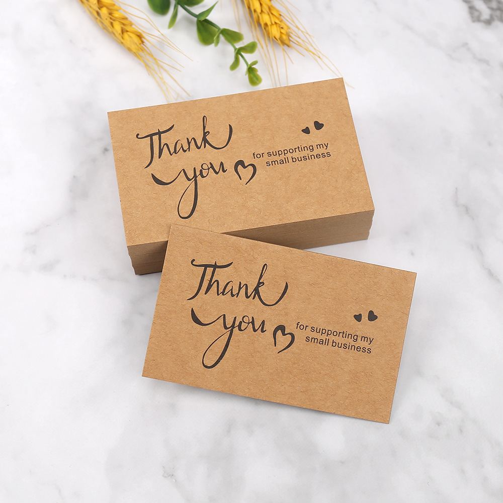 Wedding/Event Supply Store - 50pcs Thank You Cards Kraft Paper