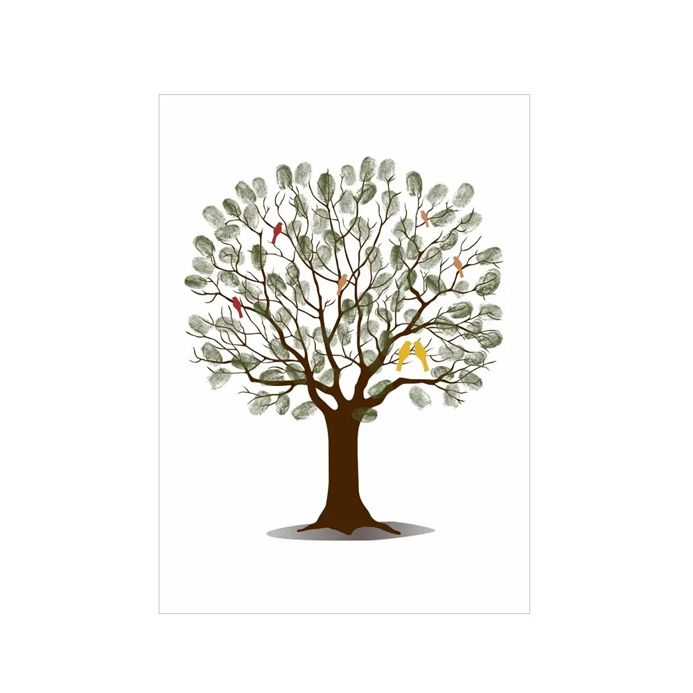 Wedding Souvenir - Wedding Fingerprint Tree Canvas Wall Art
