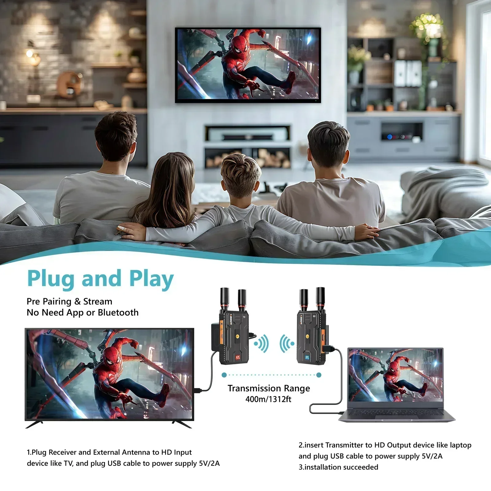 400m 5G 4K Wireless Video Tran - Wedding Support recension och pris