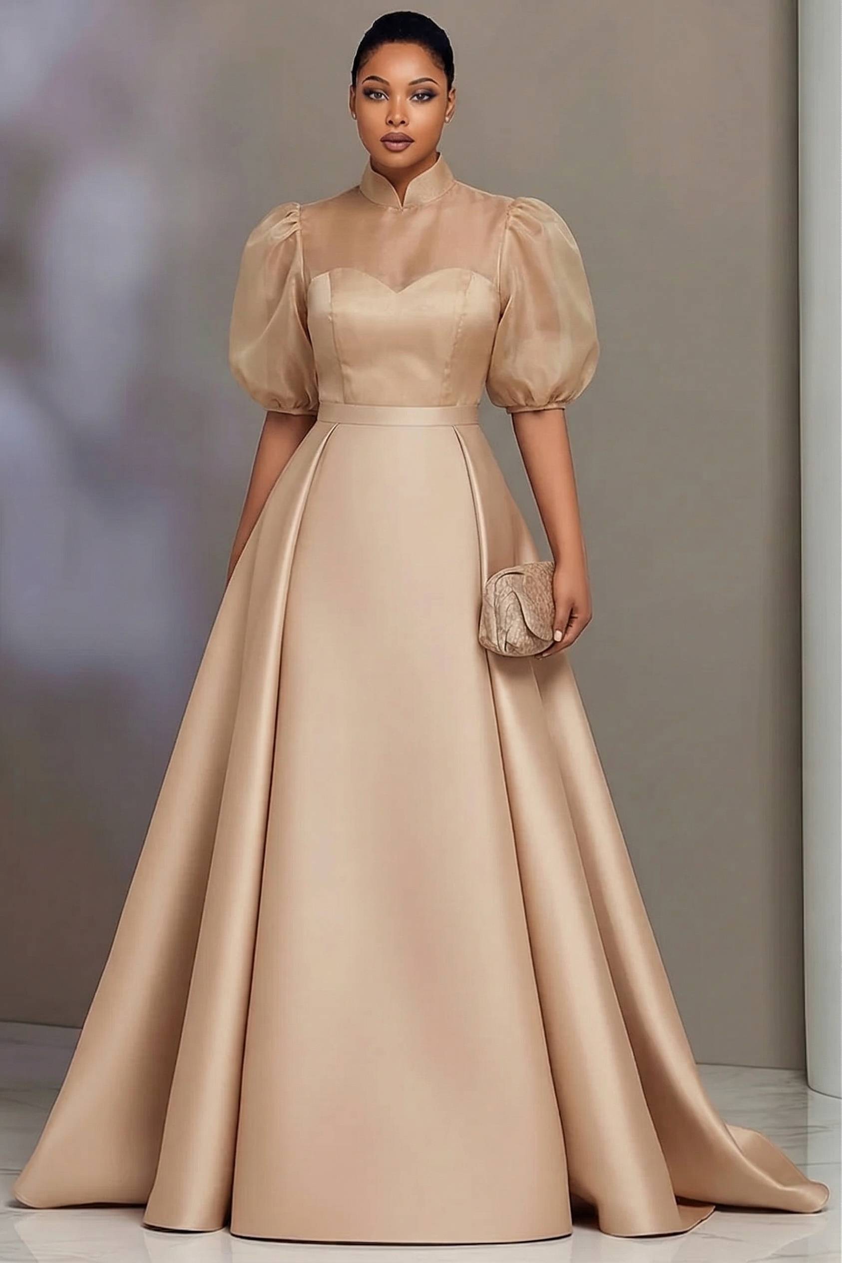 Plus Size Elegant Satin Prom D - Wedding Support recension och pris