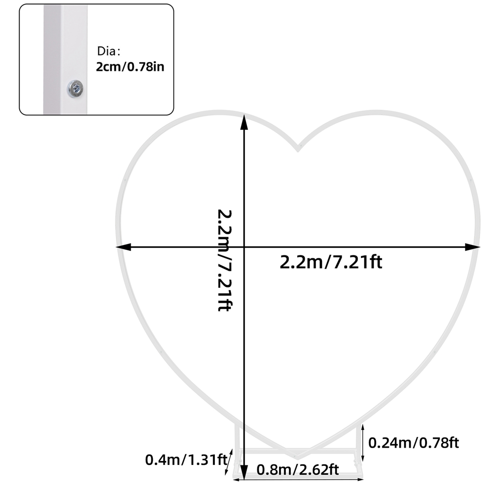 White Heart Shape Balloon Arch - Wedding Support recension och pris
